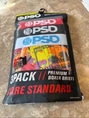 PSD 3-Pack Boxer Briefs - Red, Black, White, Multicolor